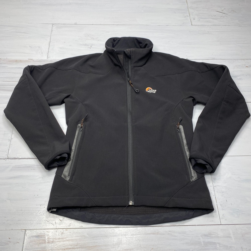 Lowe Alpine Softshell Jacket Womens Small Black Full Zip Outdoor Hiking Coat